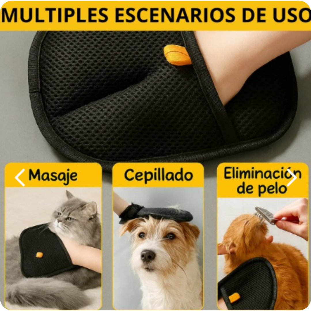 Guante Cepillo Quita Pelos de Mascotas